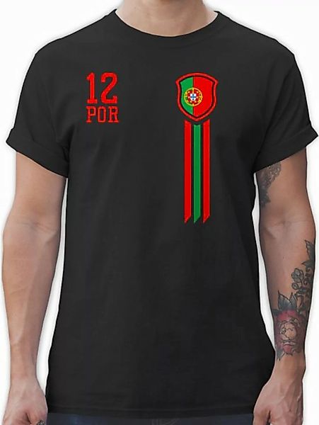 Shirtracer T-Shirt 12. Mann Portugal Fan-Shirt WM 2024 Fussball EM Fanartik günstig online kaufen