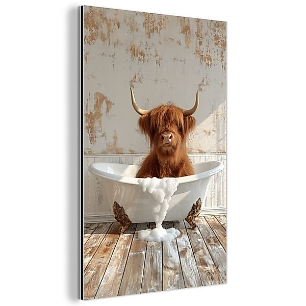 MuchoWow Metallbild Schottischer Highlander - Badewanne günstig online kaufen