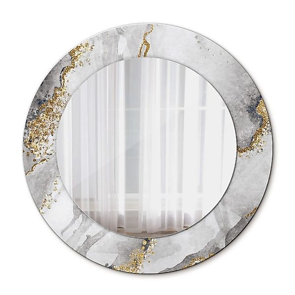 Tulup Spiegel mit Aufdruck Marmormuster 50x50 cm Runder Spiegel mit Dekorat günstig online kaufen