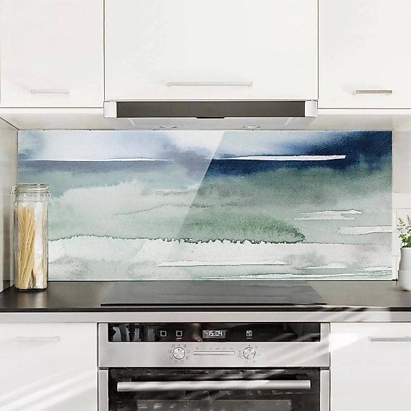 Glas Spritzschutz Abstrakt - Panorama Meereswogen I günstig online kaufen