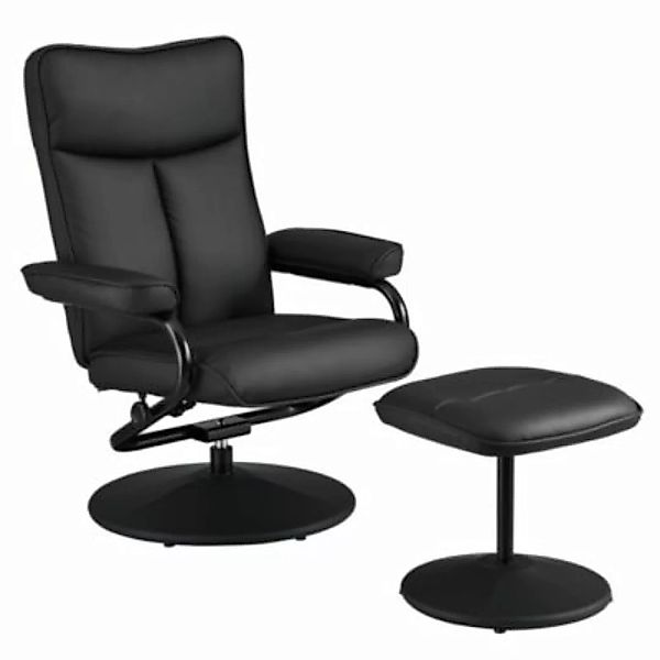 en.casa Sessel mit Fußhocker im Set in verschiedenen Farben schwarz günstig online kaufen