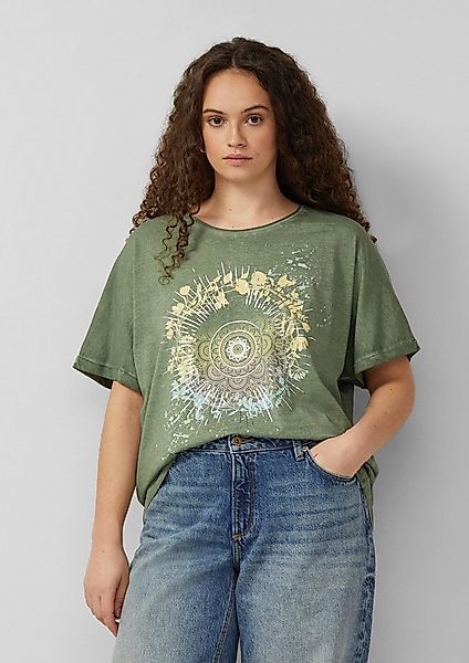 QS Kurzarmshirt T-Shirt T-Shirt mit Frontprint im Loose Fit und Fledermausä günstig online kaufen