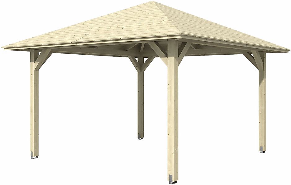 Skan Holz Holz-Pavillon Cannes 2 Natur unbehandelt 359 cm x 359 cm günstig online kaufen
