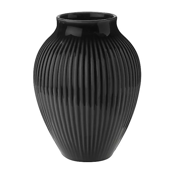 Knabstrup Vase geriffelt 12,5cm Schwarz günstig online kaufen