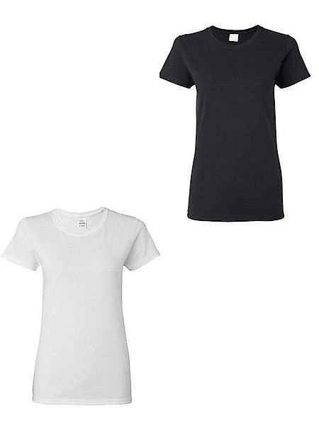PYL Kurzarmshirt Damen Sommer 2er-Pack Rundhalsshirt mit Kurzarm Basic-Shir günstig online kaufen