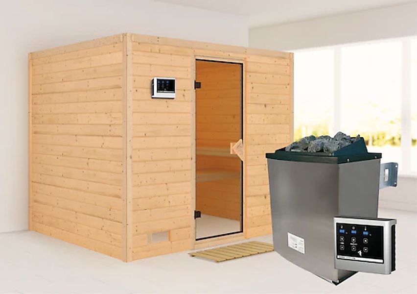 Karibu Sauna »Soraja« Set, 9-kW-Ofen mit externer Steuerung günstig online kaufen