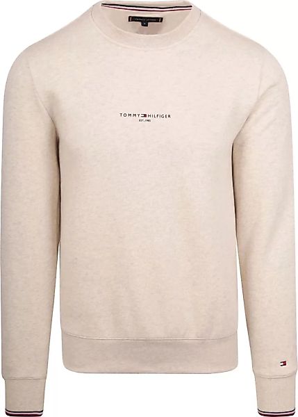 Tommy Hilfiger Sweater Logo Tipped Greige - Größe M günstig online kaufen