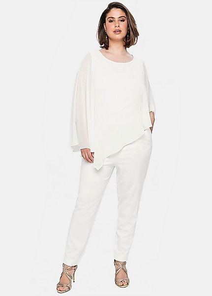 Sheego Jumpsuit Jumpsuit 3/4-Arm Innenbeinlänge ca. 68 cm günstig online kaufen