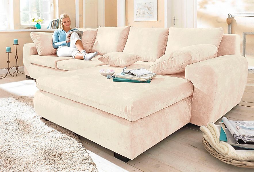 Home affaire Ecksofa "Cara Mia L-Form, B: 325 cm" mit 4 Zierkissen, optiona günstig online kaufen