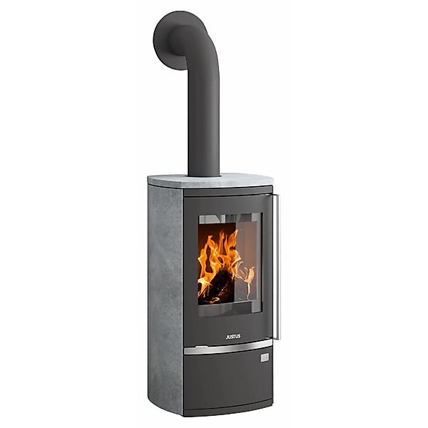 Justus Dauerbrand-Kaminofen Reno R Speckstein Gussgrau 6kW mit Automatik günstig online kaufen