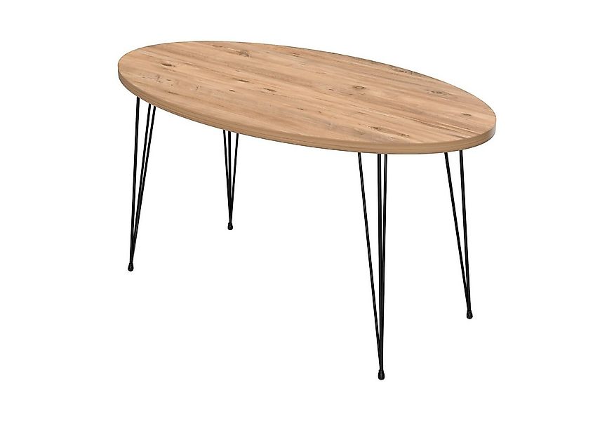 en.casa Couchtisch, »Skævinge« Sofatisch oval 43 x 90 x 50 cm Holzfarben günstig online kaufen