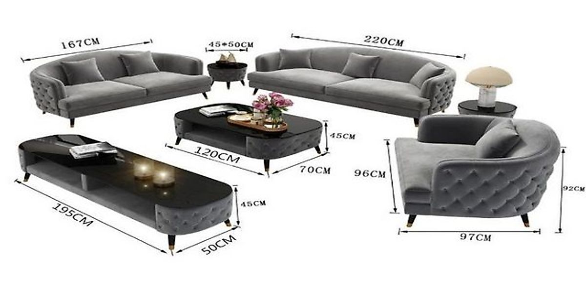 Xlmoebel Sofa Sofagarnitur Couch Polster Set Sitz Sofa Garnituren 321 Sitz günstig online kaufen