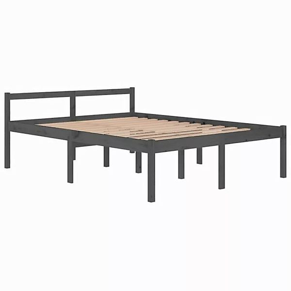 furnicato Bett Seniorenbett Grau 150x200 cm Massivholz Kiefer (1-tlg) günstig online kaufen