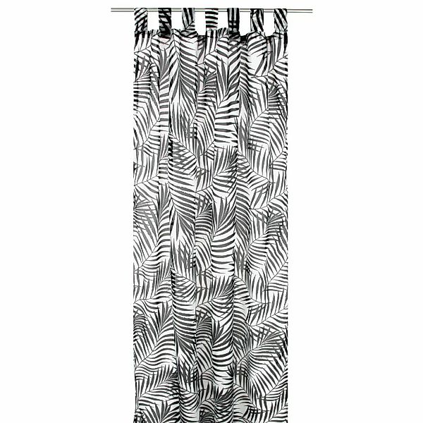 Arsvita Gardine Schlaufenschal 140 cm x 245 cm Voile mit Druck Schwarz Weiß günstig online kaufen