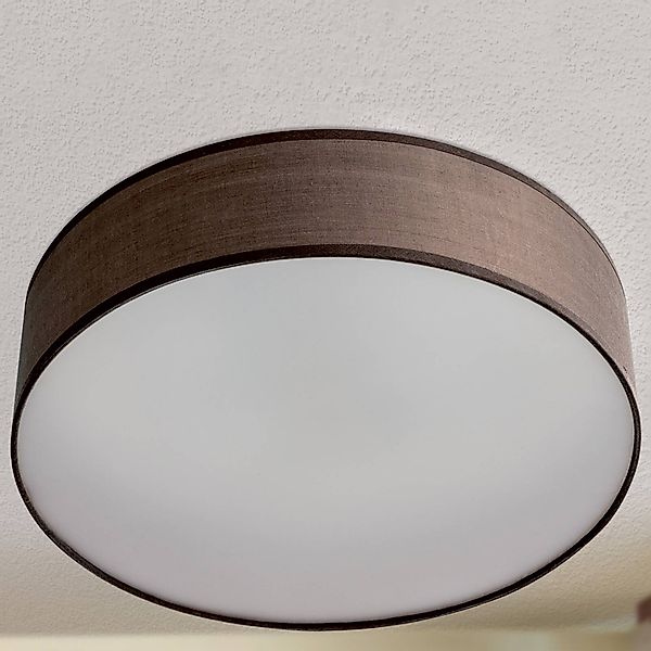Orion Leuchten Deckenleuchte Stoff Ø 40cm 3 x E14 Braun günstig online kaufen