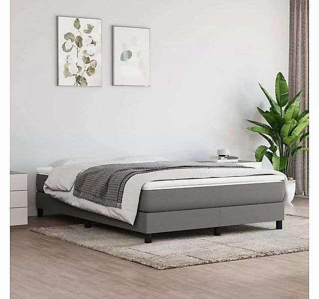furnicato Bett Boxspringbett mit Matratze Dunkelgrau 160x200 cm Stoff günstig online kaufen