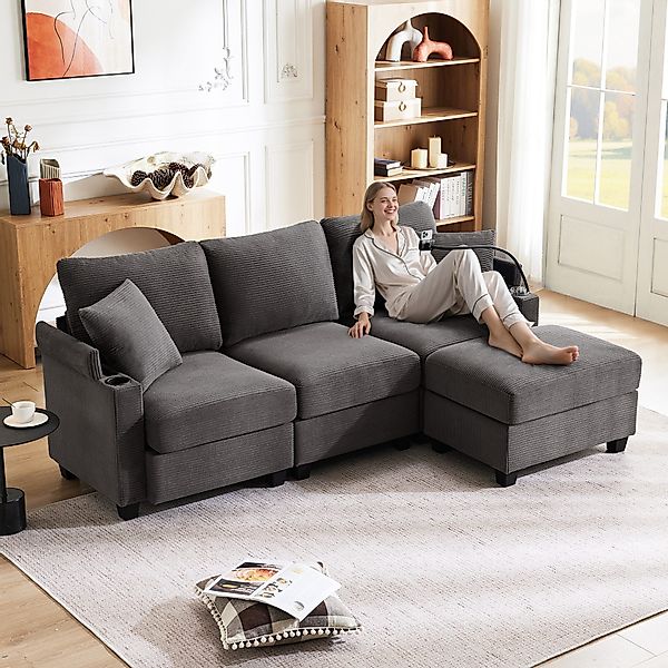 Merax Ecksofa L-förmiges modulares Sofa mit günstig online kaufen