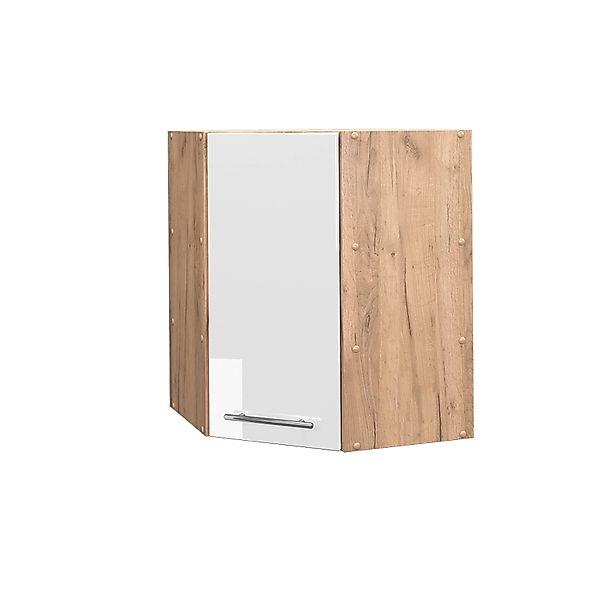 Vicco Eckhängeschrank Fame-Line, Weiß Hochglanz/Goldkraft Eiche, günstig online kaufen