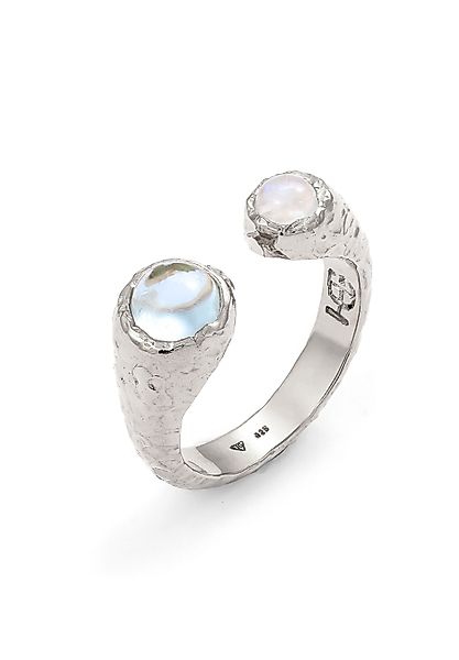 HAZE & GLORY Fingerring Mondstein Aquamarin günstig online kaufen