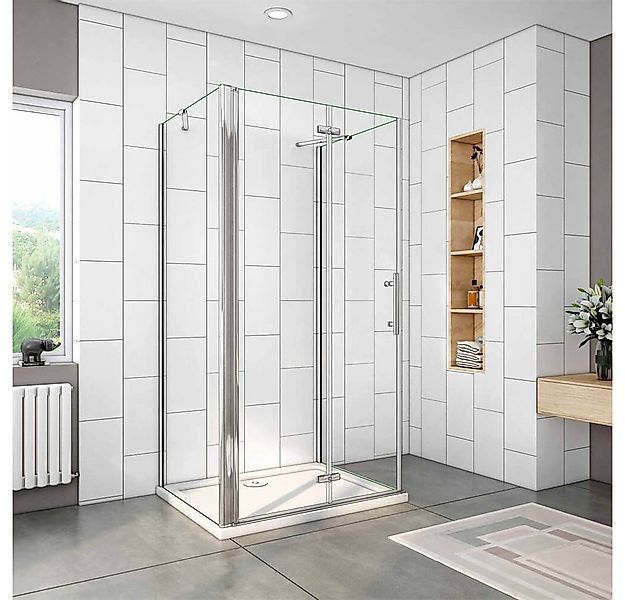 duschspa Komplettdusche U-Form Duschkabine Falttür mit 2 Seitenwänden Dusch günstig online kaufen