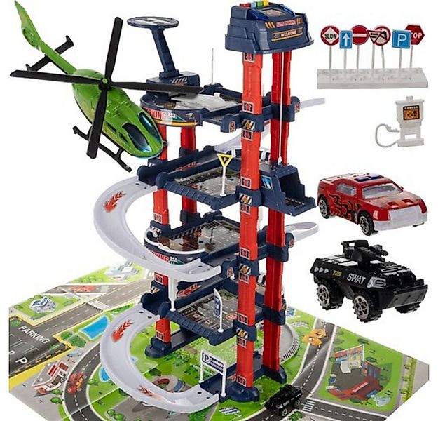 KRUZZEL Spielzeug-Auto Parkhaus 4 Ebenen Garage, (Spar-Set, 7-tlg., kreativ günstig online kaufen