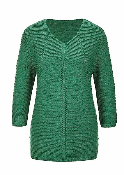 GOLDNER Rundhalspullover "Kurzgröße Eleganter V-Ausschnitt Pullover" günstig online kaufen