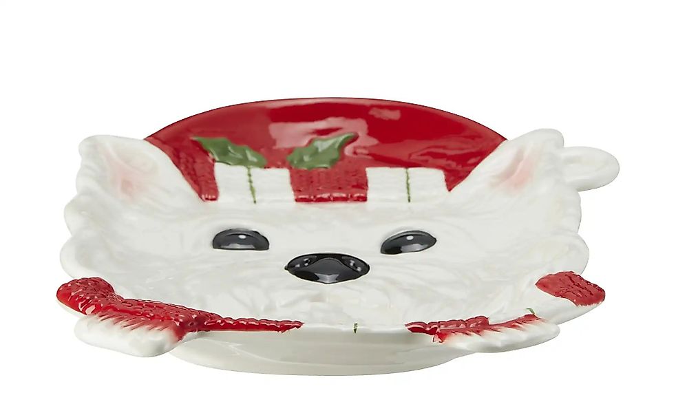 HOME STORY Servierplatte Hund   ¦ weiß ¦ Dolomite ¦ Maße (cm): B: 25 H: 3 T günstig online kaufen