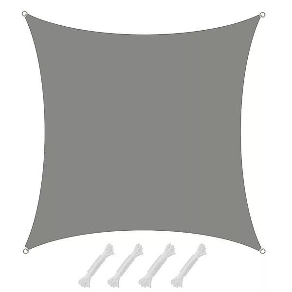 AMANKA Polyester Sonnensegel Wasserdicht - 4 x 4 m Quadratisch Grau günstig online kaufen