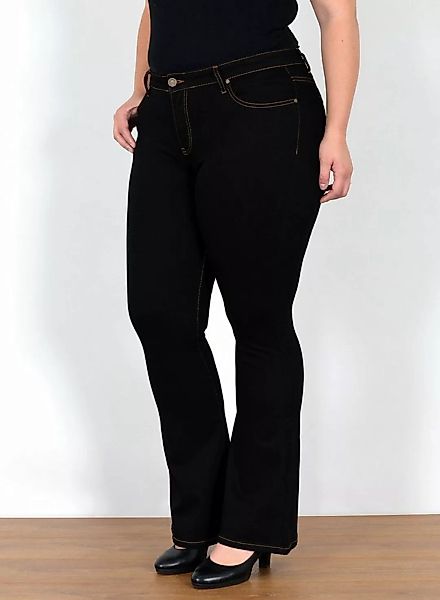 ESRA Bootcut-Jeans Stretch Jeans Damen High Waist Bootcut Schlaghose bis Pl günstig online kaufen