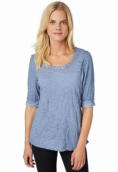 BONITA T-Shirt santorin Blue Pailletten-Details, Crinkle-Optik günstig online kaufen