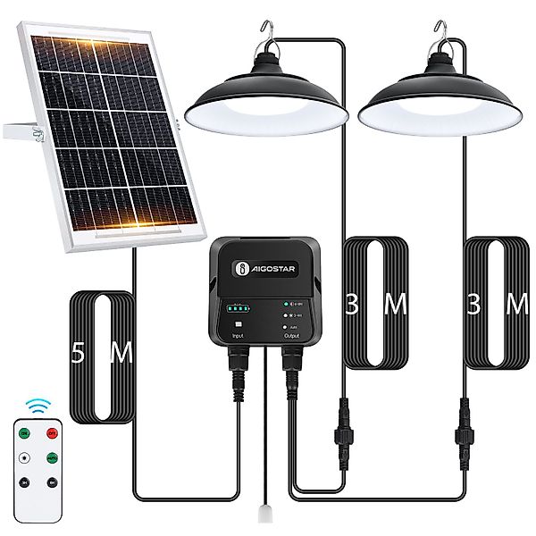 Aigostar LED Solarleuchte Solar-hängeleuchte,8 m Kabel,Solarlampen günstig online kaufen