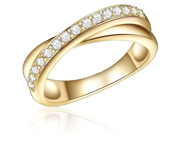 Rafaela Donata Silberring gelbgold, mit funkelnden Zirkonia-Steinen günstig online kaufen