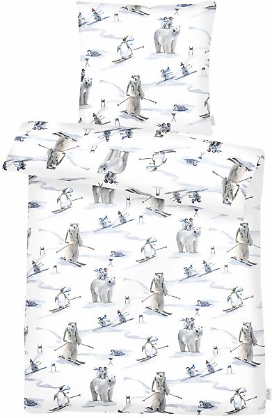 APELT Bettwäsche "Nils GOTS" 2 Stk. Eisbären und Pinguine günstig online kaufen