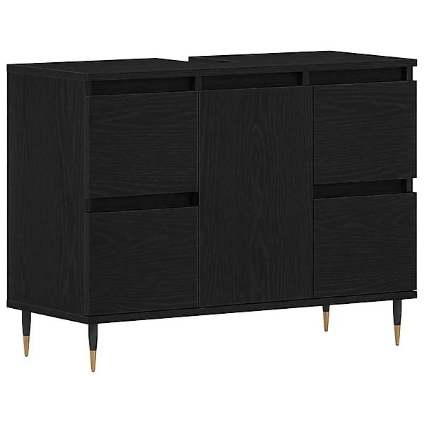 vidaXL Waschbeckenschrank mit Tür Schwarz Eichen-Optik 80 x 33 x 60 cm 8628 günstig online kaufen