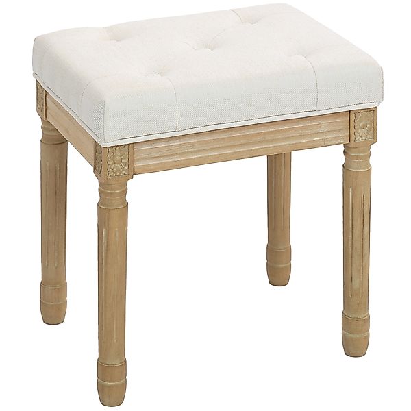 HOMCOM Leinen Sitzhocker, Polsterbank, Fußbank mit gepolstertem Sitz, Holzb günstig online kaufen