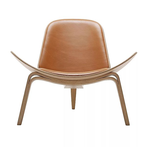 Carl Hansen - Carl Hansen CH07 Shell Chair Lounge Sessel - cognac/Leder Tho günstig online kaufen