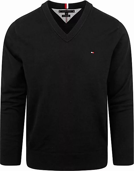 Tommy Hilfiger Pullover V-Ausschnitt Schwarz - Größe XL günstig online kaufen