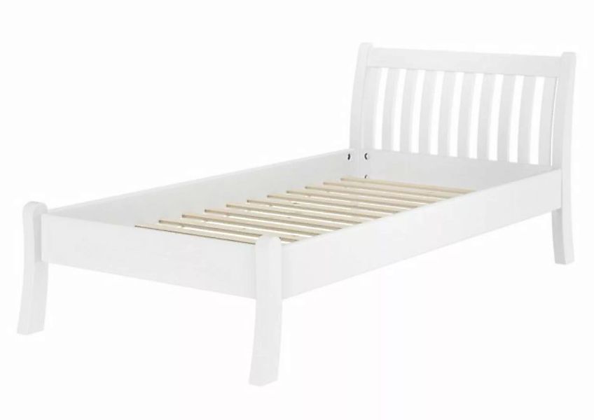 ERST-HOLZ Bett Einzelbett hohe Sitzkante Kiefer weiß 100x200 cm, Kieferwasc günstig online kaufen
