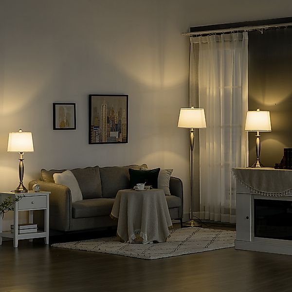 HOMCOM Stehlampe 3-teiliges Stehlampen-Set inkl. 1 günstig online kaufen