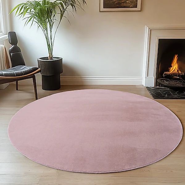 Ayyildiz Teppiche Teppich »JOY 1400«, rund, 11 mm Höhe, uni Kurzflor, Wohnz günstig online kaufen