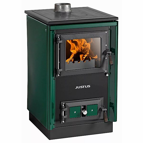 Justus Küchenofen Rustico 50 2.0 Stahl Grün 7 kW günstig online kaufen