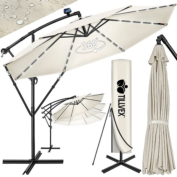 tillvex Sonnenschirm tillvex® Sonnenschirm LED Solar günstig online kaufen