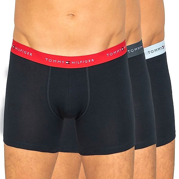Tommy Hilfiger 3-er Set Boxer Briefs Blau mit verschiedenfarbigem Webbund günstig online kaufen
