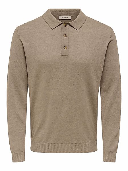 ONLY & SONS Polokragenpullover "ONSLOUI REG 12 LS MEL POLO KNIT" günstig online kaufen