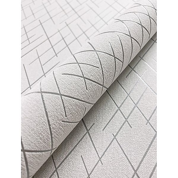 Newroom Vliestapete Saira Silver Linien Modern FSC® günstig online kaufen