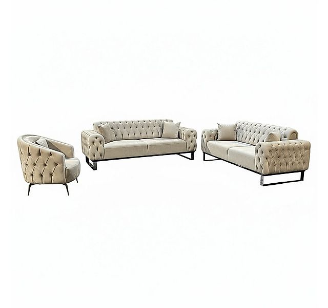 Palms-Store Sofa Set Jumeirah 3-Sitzer+2-Sitzer+Sessel in Samtstoff, Spar-S günstig online kaufen