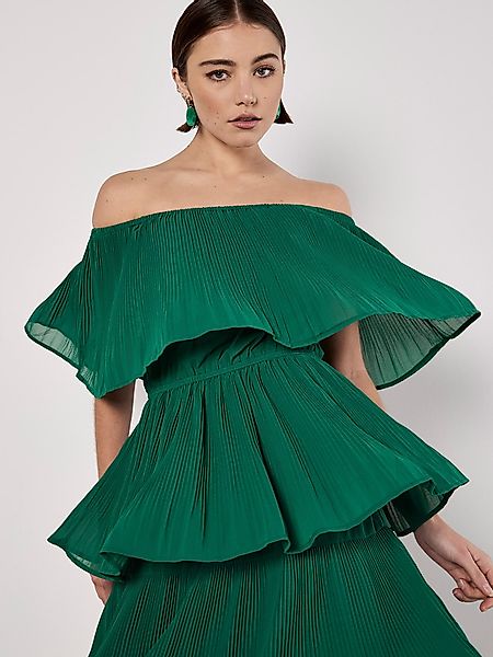 Apricot Partykleid Plisseekleid, im Lagenlook günstig online kaufen