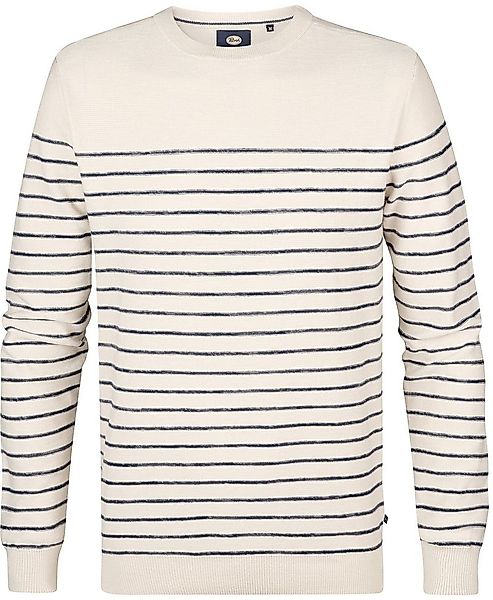 Petrol Pullover Palm Streifen Ecru  - Größe XL günstig online kaufen