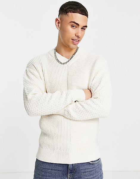 Selected Homme – Locker geschnittener Pullover aus Bio-Baumwolle in Cremewe günstig online kaufen