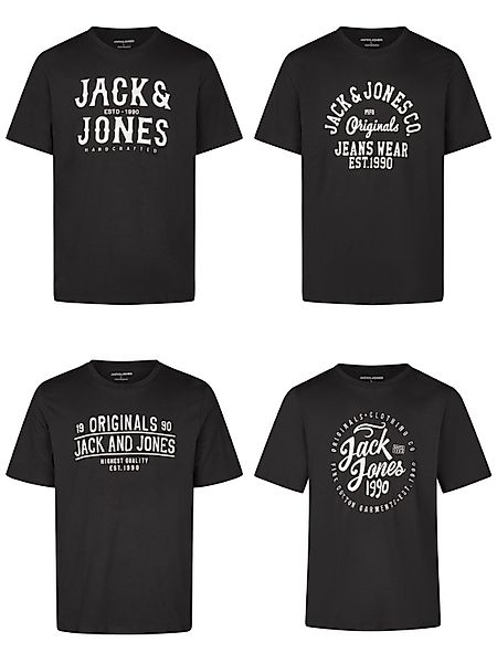 Jack & Jones Tshirt Herren Regular Fit JJLINO 4er Pack Set Pack günstig online kaufen
